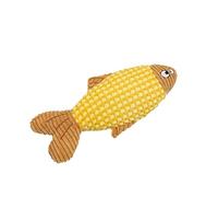 DAFORERAL Catnip Plush Fish Toy for Cats, Realistic Fish Design with Squeaker Self-Play Chew Toy for Kittens and Adult Cats (Yellow)