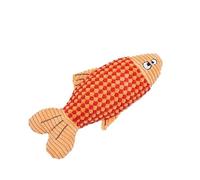 DAFORERAL Catnip Plush Fish Toy for Cats, Realistic Fish Design with Squeaker Self-Play Chew Toy for Kittens and Adult Cats (red)