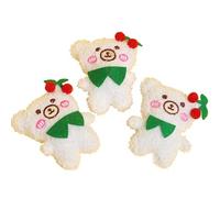 DAFORERAL Cherry Bear Catnip Toys 3 Pack Cat Plush with Sound for Cats and Kittens, Fun Interactive Chew and Chase Pet Toys for Indoor Play