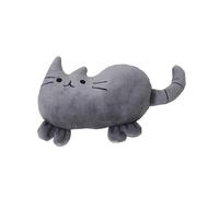 DAFORERAL Chubby Cat Plush Squeaky Dog Toy, Soft Interactive Stuffed Chew Toy for Puppies and Small Breeds (Grey)