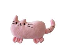 DAFORERAL Chubby Cat Plush Squeaky Dog Toy, Soft Interactive Stuffed Chew Toy for Puppies and Small Breeds (Pink)