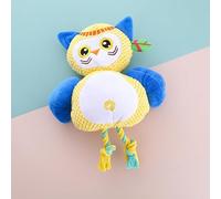 DAFORERAL Colorful Owl Pet Toy, Dog and Cat Chew Toy for Interactive Training, Durable Plush with Squeaky Sound, Multiple Owl Designs Available, Made of Corn Plush and PP Cotton (Savage Owl)