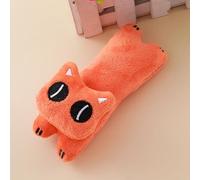 DAFORERAL Crinkle Cat Toy with Catnip, Plush Interactive Kitten Toy for Indoor Play, Soft Lying Posture Design, Self-Entertainment Cat Supplies (orange)