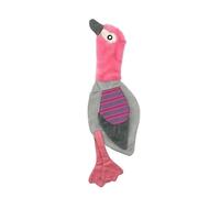 DAFORERAL Crinkle Squeaky Plush Bird Dog Toy, Stuffingless Oxford Cloth Mastication Toy for All Breeds (Pink)