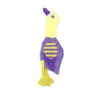 DAFORERAL Crinkle Squeaky Plush Bird Dog Toy, Stuffingless Oxford Cloth Mastication Toy for All Breeds (Yellow)