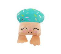 DAFORERAL Cute Mushroom Chew Toy for Cats and Dogs, 20x15x5cm Interactive Plush Toy with Squeaker, Smiley Face Design for Teeth Cleaning and Boredom Relief (Off-white)
