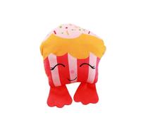 DAFORERAL Cute Mushroom Chew Toy for Cats and Dogs, 20x15x5cm Interactive Plush Toy with Squeaker, Smiley Face Design for Teeth Cleaning and Boredom Relief (orange)