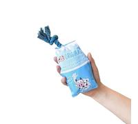 DAFORERAL Dog Chew Milk Box Toy 9.4in Oxford Fabric with Rope Straw, Durable Squeaky Plush Banana Strawberry Chocolate Design for Interactive Play and Teething Puppies (V4)