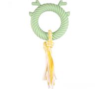 DAFORERAL Dog Chew Toy Set, Antler Ring and Tassel Rope Toys for Puppies, Durable Knotted Cotton Rope Teething and Interactive Tug Toys (green)