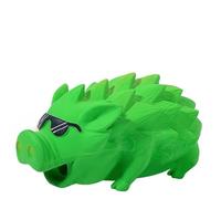 DAFORERAL Dog Latex Pig Toy, Large Squeaky Design with Textured Back for Chewing, Training, and Floating Play (Green)