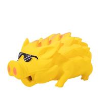DAFORERAL Dog Latex Pig Toy, Large Squeaky Design with Textured Back for Chewing, Training, and Floating Play (Yellow)