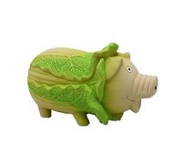 DAFORERAL Dog Latex Toy, Funny Pig and Vegetable Design with Built-in Squeaker for Chewing, Floating, and Interactive Play (Cabbage pig)