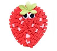 DAFORERAL Fruit Shape Snuffle Mat for Pets, Foraging Mat with Crinkle Paper for Dogs Rabbits Guinea Pigs, Soft Plush Enrichment Toy for Stress Relief (Red Strawberry)