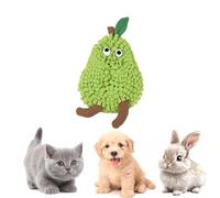 DAFORERAL Fruit Shaped Snuffle Mat for Dogs and Cats, Interactive Slow Feeding Toy with Crinkle Paper BB Squeaker and Bell, Peach Watermelon Lemon Pear Design, Soft Fleece with Non-Slip Bottom (pear)