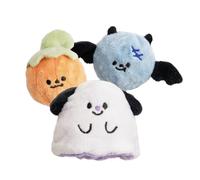 DAFORERAL Halloween Squeaky Dog Ball Toys, 3 Pack Spiky Elastic Rubber Balls with Built-in Squeakers for Puppies and Small Dogs