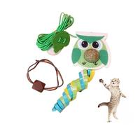 DAFORERAL Hanging Cat Toy with Feather & Catnip Ball - Door Frame Bungee Swing Cat Teaser for Indoor Cats, Elastic Rope Interactive Self-Play Toy for Kittens & Adult Cats (V4)
