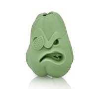 DAFORERAL Interactive Dog Puzzle Ball - Silicone Foraging Toy for Dogs, Fun Slow Feeder, Teeth Grinding & Stress Relief, Outdoor Play, Cute Angry Pumpkin Shape (Green)