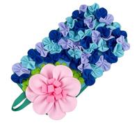 DAFORERAL Interactive Feeding Mat for Small Animals, Fun Flower-Shaped Cute Snuffle Mat for Rabbits, Guinea Pigs, Hedgehogs & Small Dogs, Stimulates Natural Foraging Instincts (Blue)