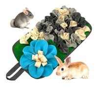 DAFORERAL Interactive Feeding Mat for Small Animals - Fun Flower-Shaped Snuffle Mat for Rabbits, Guinea Pigs, Hedgehogs & Small Dogs, Stimulates Natural Foraging Instincts (Grey)