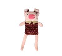 DAFORERAL Interactive Plush Dog Toy with Replaceable BB Squeaker and Treat Hiding Pocket, Self-Play Chew Toy for Small and Medium Dogs (piggy)