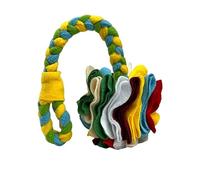 DAFORERAL Interactive Scent Ball Pet Toy for Cats & Dogs - Chew, Fetch & Hide Treats, Handwoven Plush Ball for Active Play, Available with or Without Braided Handle (A06,15cm)