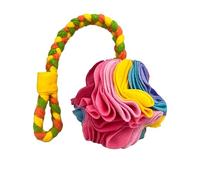 DAFORERAL Interactive Scent Ball Pet Toy for Cats & Dogs - Chew, Fetch & Hide Treats, Handwoven Plush Ball for Active Play, Available with or Without Braided Handle (A03,15cm)