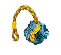 DAFORERAL Interactive Scent Ball Pet Toy for Cats & Dogs - Chew, Fetch & Hide Treats, Handwoven Plush Ball for Active Play, Available with or Without Braided Handle (A02,10cm)