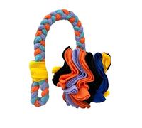DAFORERAL Interactive Scent Ball Pet Toy for Cats & Dogs - Chew, Fetch & Hide Treats, Handwoven Plush Ball for Active Play, Available with or Without Braided Handle (A04,10cm)