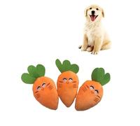 DAFORERAL Interactive Squeaky Plush Dog and Cat Toy - Durable Chew Toy for Pets, Soft Carrot-Shaped Design, Anxiety Relief and Teeth Cleaning, 3-Pack