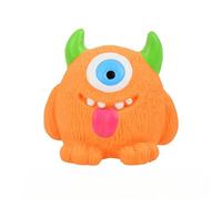 DAFORERAL Latex Squeaky Dog Toy, 9x9cm One-Eyed Monster Design for Chewing and Training, Safe Bite-Resistant Toy for Dental Care and Interactive Play (orange)