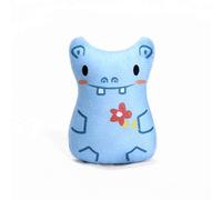DAFORERAL Mini Plush Cat Toy with Catnip - Cartoon Animal Print Design, Small Size for Cats to Bat, Chew, and Cuddle (blue)