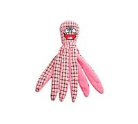 DAFORERAL Octopus Crinkle Toy, plush squeaky pet chew for teeth cleaning durable corn velvet PP cotton interactive plaything for cats and dogs (Pink)