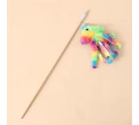 DAFORERAL Octopus & Jellyfish Cat Teaser Wand - Interactive Cat Toy with Wooden Rod, Bell & Plush Design, Durable Cat Wand for Batting, Chasing & Self-Play (Colored Jellyfish)