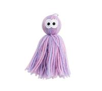 DAFORERAL Octopus Yarn Cat Toy, Hanging Kitten Teething Toy for Solo Play, Interactive Chew Ball for Cats, Soft Durable Wool Toys (pink purple)