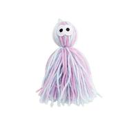 DAFORERAL Octopus Yarn Cat Toy, Hanging Kitten Teething Toy for Solo Play, Interactive Chew Ball for Cats, Soft Durable Wool Toys (pink and blue)