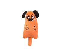 DAFORERAL Pet Catnip Toy, Funny Expression Plush Cat Toy, Interactive Stress Relief, 14x6cm (orange)