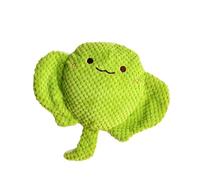 DAFORERAL Pineapple Corduroy Surface Devil Fish Shaped Sound Toy, Chewable and Durable PP Cotton Filled Dog Toy for All Dog Sizes (Green)