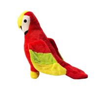 DAFORERAL Plush Bird Dog Toy with Squeaker, Soft Plush PP Cotton Filled Interactive Chew Toy 17×19cm (red)