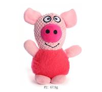 DAFORERAL Plush Chubby Animal Dog Toy, Cute Cartoon Squeaky Toy with PP Cotton Filling, Durable Chew-Resistant Soft Plush for Interactive Play (piggy)