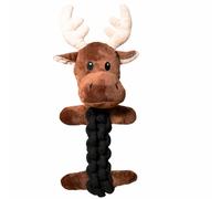 DAFORERAL Plush Deer Squeaky Dog Toy with Cotton Rope, 16.5-Inch Large Interactive Tug of War Molar Toy for All Dog Breeds
