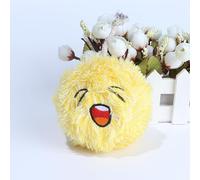 DAFORERAL Plush Dog Chew Toy, Funny Expression Ball, Squeaky Interactive Pet Toy, Press to Deform, Teeth Cleaning, Durable Plush for Small Medium Dogs, 10cm (Yellow)