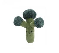 DAFORERAL Plush Dog Toy in Fruit and Vegetable Shapes - Squeaky Chew Toy with PP Cotton Filling for Interactive Play and Teeth Cleaning (broccoli)