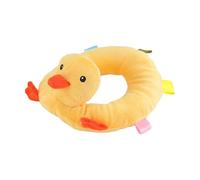 DAFORERAL Plush Duck Ring Dog Toy with Squeaker, Soft and Durable Chew Toy for Dogs and Cats, Loop Design for Easy Gripping and Boredom Relief (Yellow)