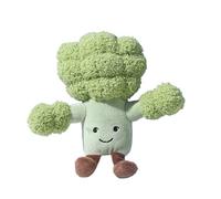 DAFORERAL Plush Fruit-Shaped Pet Toy - Durable Squeaky & Bite-Resistant Dog and Cat Chew Toy for Teething and Self-Play (Broccoli)