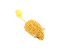 DAFORERAL Plush Mouse Cat Toy with Catnip, Colorful Curly Fleece Interactive Kicker for Indoor Cats Boredom Relief (Yellow)
