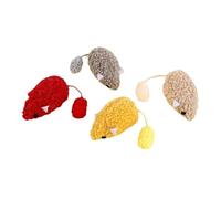 DAFORERAL Plush Mouse Cat Toy with Catnip, Colorful Curly Fleece Interactive Kicker for Indoor Cats Boredom Relief (4PCS)