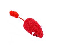 DAFORERAL Plush Mouse Cat Toy with Catnip, Colorful Curly Fleece Interactive Kicker for Indoor Cats Boredom Relief (red)