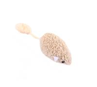 DAFORERAL Plush Mouse Cat Toy with Catnip, Colorful Curly Fleece Interactive Kicker for Indoor Cats Boredom Relief (Beige)