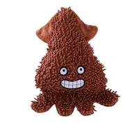 DAFORERAL Plush Octopus Dog Toy, 23x17cm Squeaky Crinkle Chew Toys for Dogs, Soft Durable Animal-Shaped for Biting and Interactive Play (Coffee)