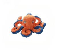 DAFORERAL Plush Octopus Dog Toy with Crinkle and Squeaker, Soft Cuddle Companion for Light Chewers and Interactive Play (Orange)